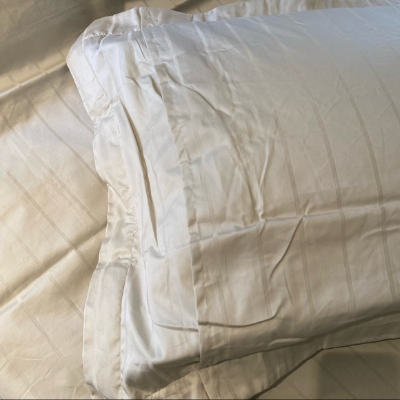 NWOT Custom King Duvet Cover and Shams - Tone on Tone Stripe in Soft Pewter - Picture 4 of 4